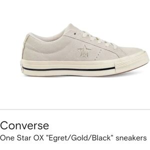 ConverseOne Star OX "Egret/Gold/Black" sneakers 8us Women/6 Men Like New